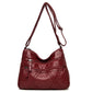 High Quality Women's Soft Leather Shoulder Bags Multi-Layer Vintage Crossbody Bag Luxury Designer Female Handbag and Purse wine red4