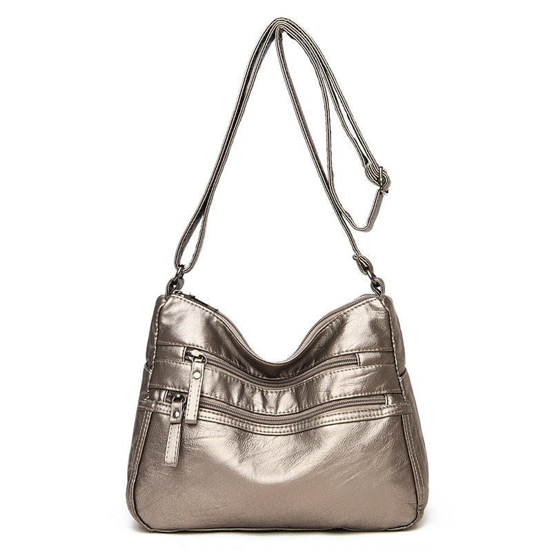 High Quality Women's Soft Leather Shoulder Bags Multi-Layer Vintage Crossbody Bag Luxury Designer Female Handbag and Purse bronze3