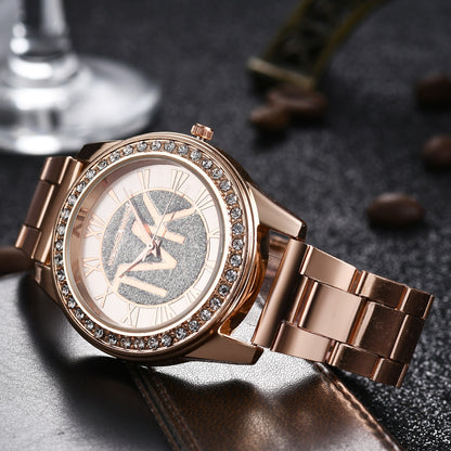 Luxury Gold Watch Fashion Female Lover Watches Men Diamond Stainless Scale Optimal Gift Quartz Wristwatch For Women TVK Clock Watch-weixin7-1 China