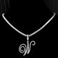 New Cursive Alphabet Pendant Necklace W 18inch Zircon chain