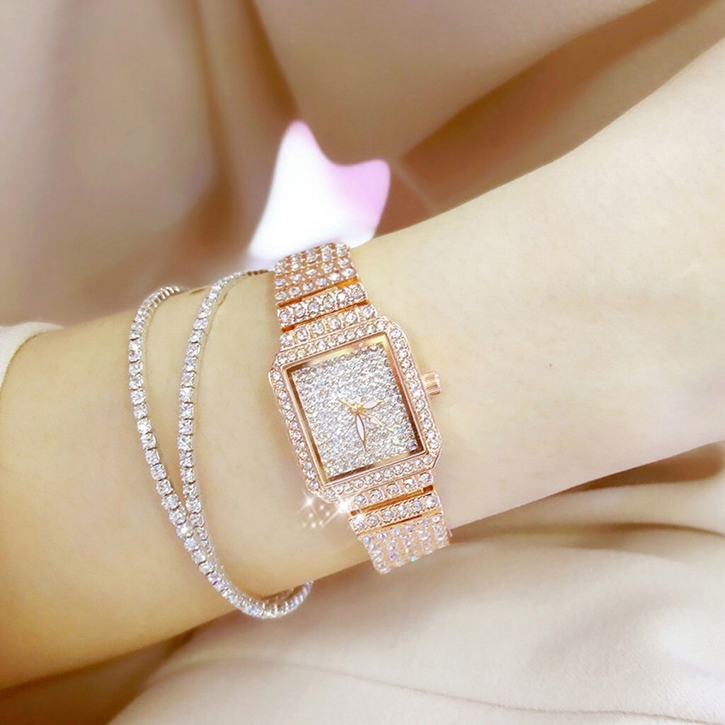 New Fashion Diamond Watch For Women Luxury Crystal 3PCS Rose Gold Quartz Watch Wristwatch Analog Dress Female Clock Ladies Reloj