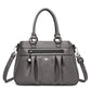 Luxury Handbags Women Bags Designer 3 Layers Leather Hand Bags Big Capacity Tote Bag for Women Vintage Top-handle Shoulder Bags Gray
