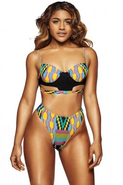 African Kente High Waist 2 Piece Bikini Style