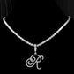New Cursive Letters Cubic Zirconia Chain Intial Name Necklace Hip Hop Jewelry Gold Silver Color CZ 26 Alphabet Pendant Necklaces R 18inch Zircon chain