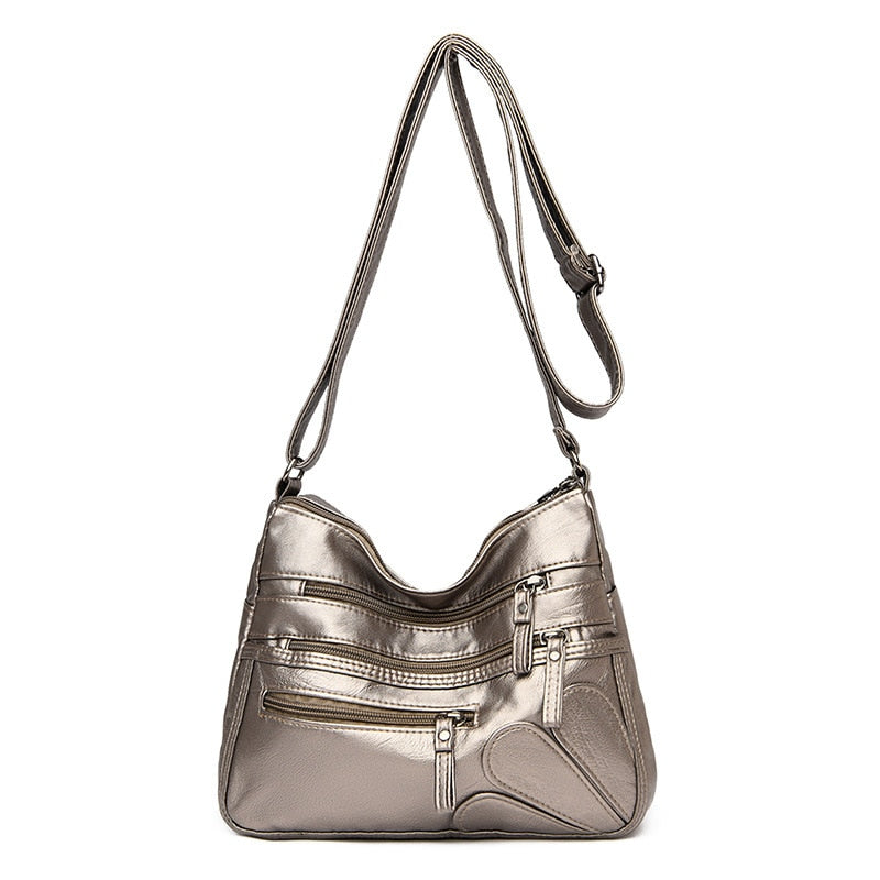 High Quality Women's Soft Leather Shoulder Bags Multi-Layer Vintage Crossbody Bag Luxury Designer Female Handbag and Purse bronze2