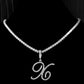 New Cursive Letters Cubic Zirconia Chain Intial Name Necklace Hip Hop Jewelry Gold Silver Color CZ 26 Alphabet Pendant Necklaces X 18inch Zircon chain