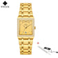 Diamond Top Luxury Square Wrist Simple Business Casual Watch Gold gold