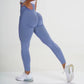 Seamless knitted hip hip yoga pants moisture wicking smile hip cropped pants Royal blue L
