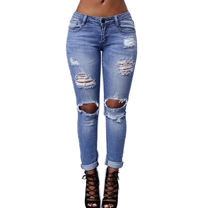 Distressed Skinny Ripped Sexy Jeans 2xl Picture color