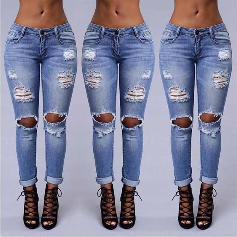 Distressed Skinny Ripped Sexy Jeans