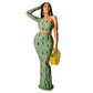 African Skew Neck Crop Tops Mermaid Skirt Elegant 2 Piece Outfit