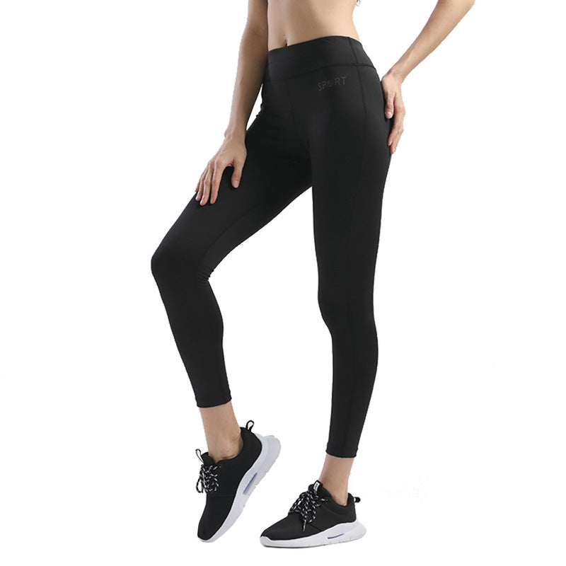 Slim Slimming Breathable High Waist Fitness Running Peach Yoga Pants Black L