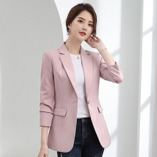 Small Suit Jacket Spring And Autumn New Korean Version Slim Temperament Casual Ladies Suit Jacket Top