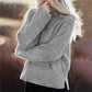Solid Color Knit Sweater Pullover Regular Side Split Casual Sweater Light gray