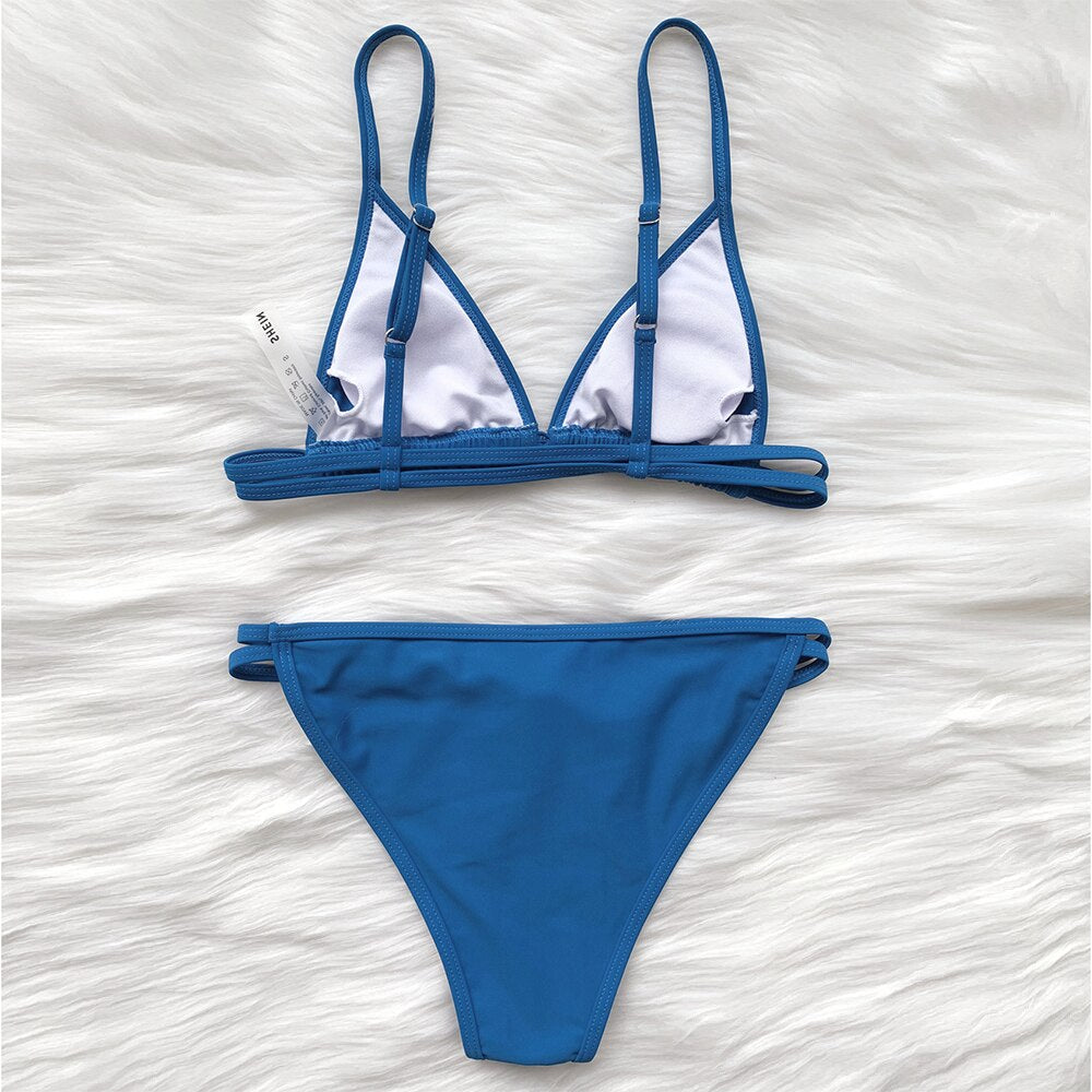 Solid Swimwear Micro Bikini Push Up Swimsuit Female Brazilian High Cut Bathing Suit Biquini Summer Beach Wear