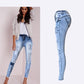 Summer Style Low Waist Sky Blue Patchwork Skinny Tights Pencil Jeans High Stretch Push Up Denim Fashion Jeans