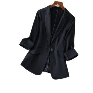 Tencel Linen Small Suit Jacket Three quarter Sleeve Summer New Korean Style Temperament Slim Fit Thin Top White 2xl