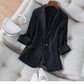 Tencel Linen Small Suit Jacket Three quarter Sleeve Summer New Korean Style Temperament Slim Fit Thin Top White Xl