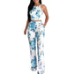 New Urban Leisure Print Top Pants Two piece Outfit Light blue