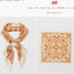 There Are Some Small Flaws~C224#HM Original Single Golden Chain Gorgeous Satin Square Scarf 0.07kg NYAEE