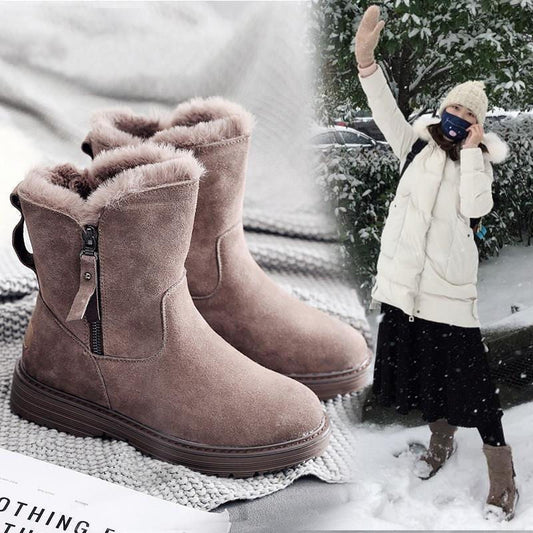 Thick Soled Velvet Thermal Sleeve Boots