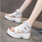 Thick soled Sandals New Summer High heeled All match Casual Fashion Sports Sponge Cake High top Roman Shoes