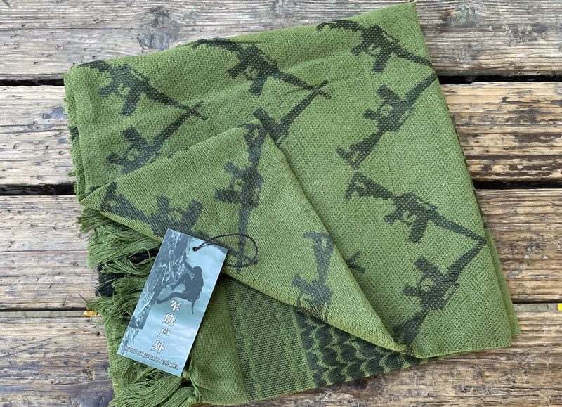 Thickened Outdoor Arabian Square Scarf Magic Scarf Special Forces Free Changeable Camouflage Headscarf Shawl Ak green 110*110cm