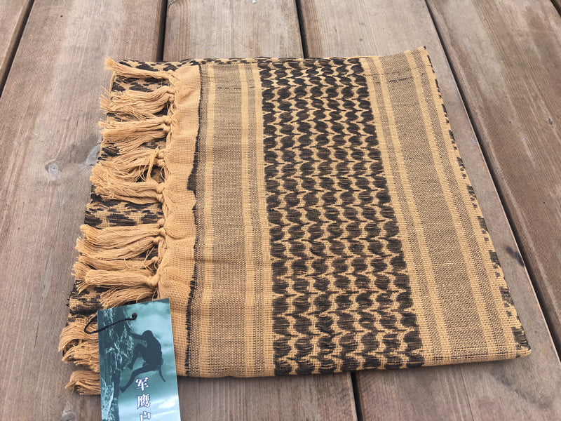 Thickened Outdoor Arabian Square Scarf Magic Scarf Special Forces Free Changeable Camouflage Headscarf Shawl Wave brown 110*110cm