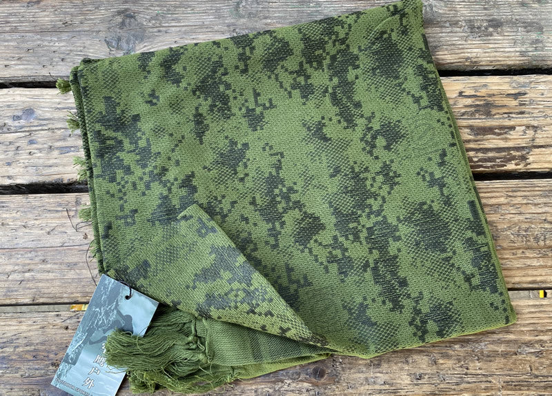 Thickened Outdoor Arabian Square Scarf Magic Scarf Special Forces Free Changeable Camouflage Headscarf Shawl Green camouflage 110*110cm
