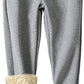 Warm Sherpa Lined Athletic Sweatpants Jogger Fleece Pants Light Grey