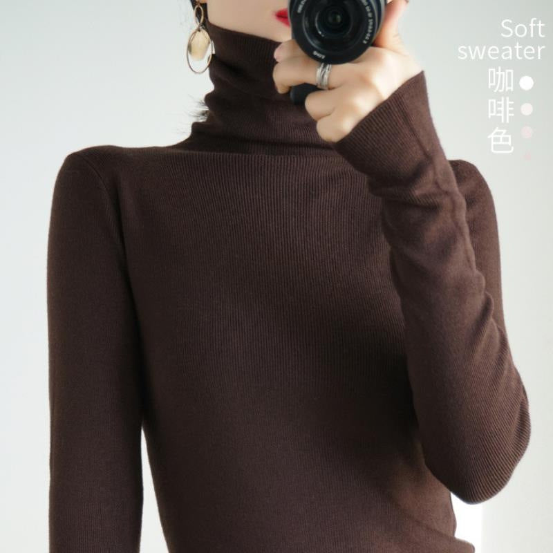Wholesale Autumn And Winter Turtleneck Cashmere Sweater Pile Collar Thickened Pullover Sweater Bottoming Sweater Gray 2xl