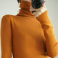 Wholesale Autumn And Winter Turtleneck Cashmere Sweater Pile Collar Thickened Pullover Sweater Bottoming Sweater Caramel