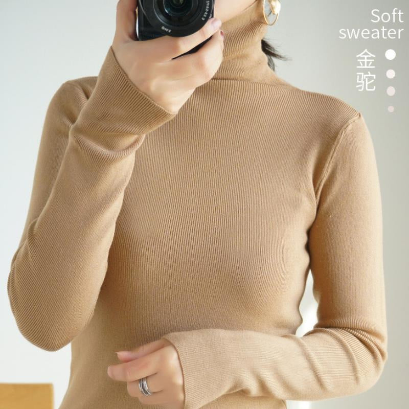 Wholesale Autumn And Winter Turtleneck Cashmere Sweater Pile Collar Thickened Pullover Sweater Bottoming Sweater Gray Xl