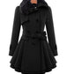 Winter Ladies Dress Slim Jacket Windbreaker Coat Sexy Black