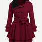 Winter Ladies Dress Slim Jacket Windbreaker Coat Sexy Wine red