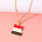 World Map Ivory Coast African Country Map Flag Pendant Necklace Student Stainless Steel Chain Patriotic Jewelry Egypt