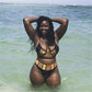 ZPDWT Tribal Print Bathing Suit African Swimwear Swimsuit High Waist Bikini Yellow Beach Swim Wear For Small Chests