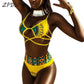 Dashiki Tribal African High Waist 2 Piece Bikini